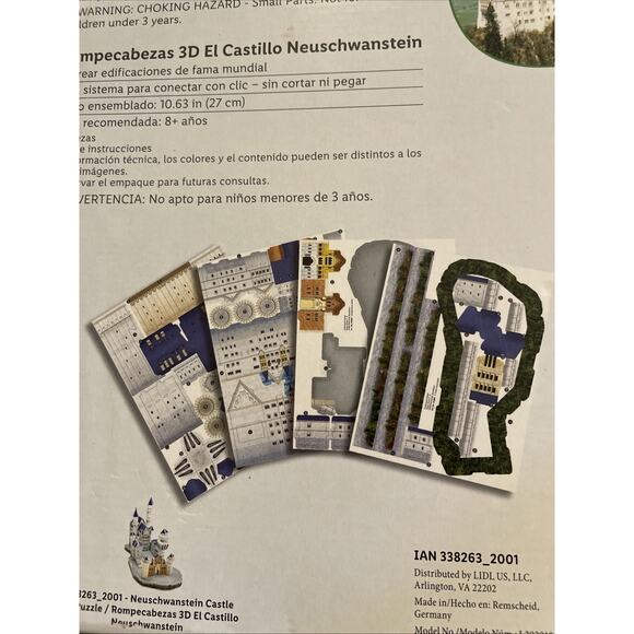 Puzzle Playtive Neuschwanstein Castle 3D 64 piece Architecture NEW SEALED - Picture 5 of 7